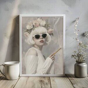 Original Floral Fashion Art Print + Digital Copy, Surreal Avant Garde